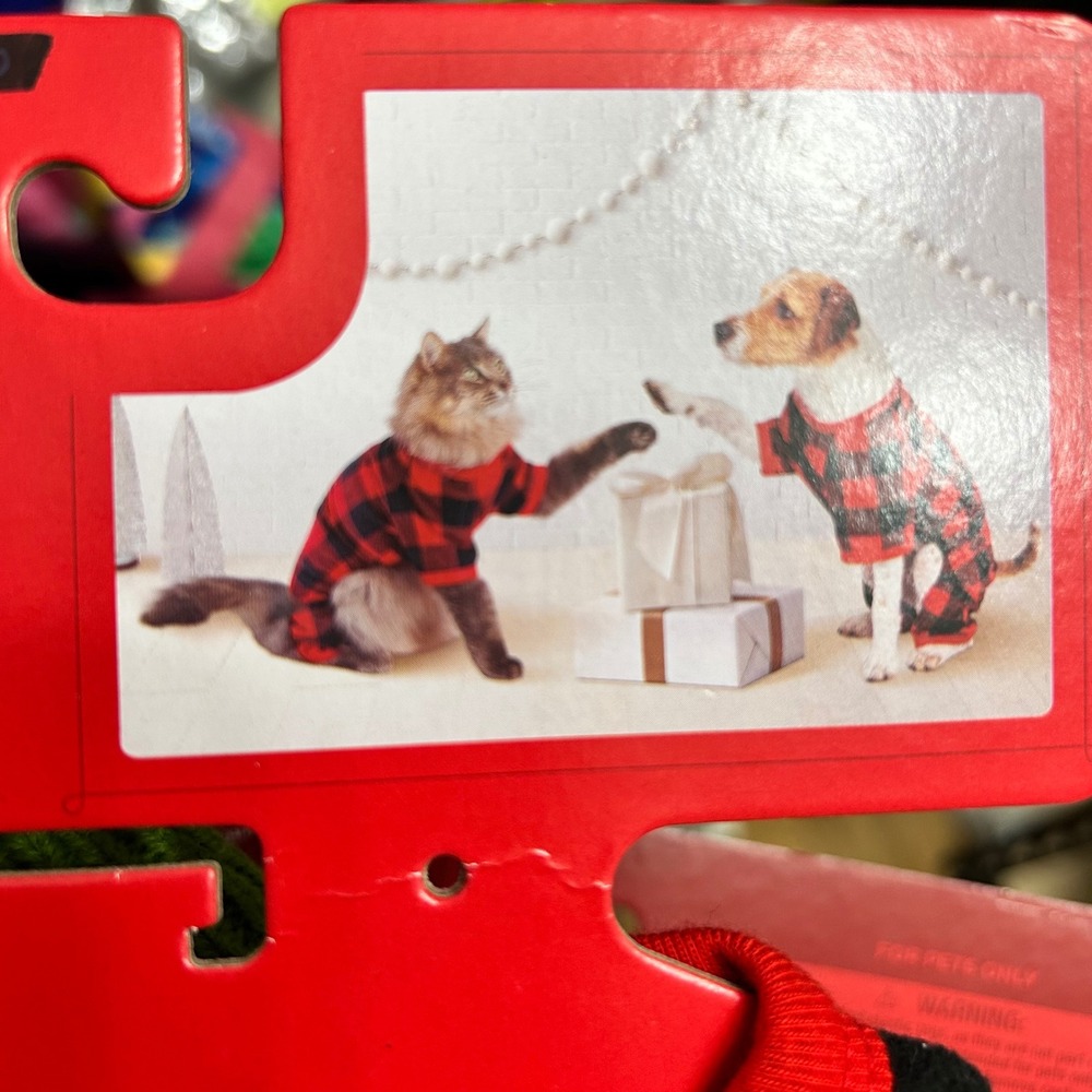 Wonder Shop Pet‎ Pajamas Small Red Black Buffalo Plaid Fleece Dog Cat NEW